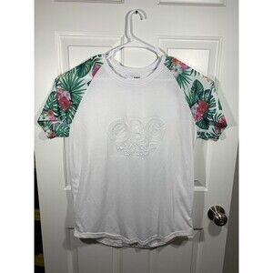 Guess GBG Tropical Leaf Floral Short Sleeve White T-Shirt XL USA Los Angeles Men